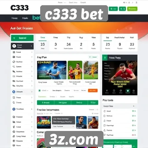 Interface do usuário no site c333 bet